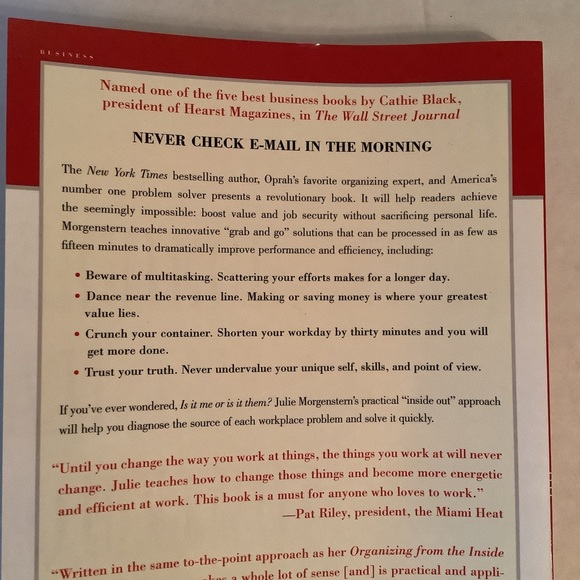 Julie Morgenstern Never Check E-Mail In The Morning Softcover Book - Picture 2 of 7